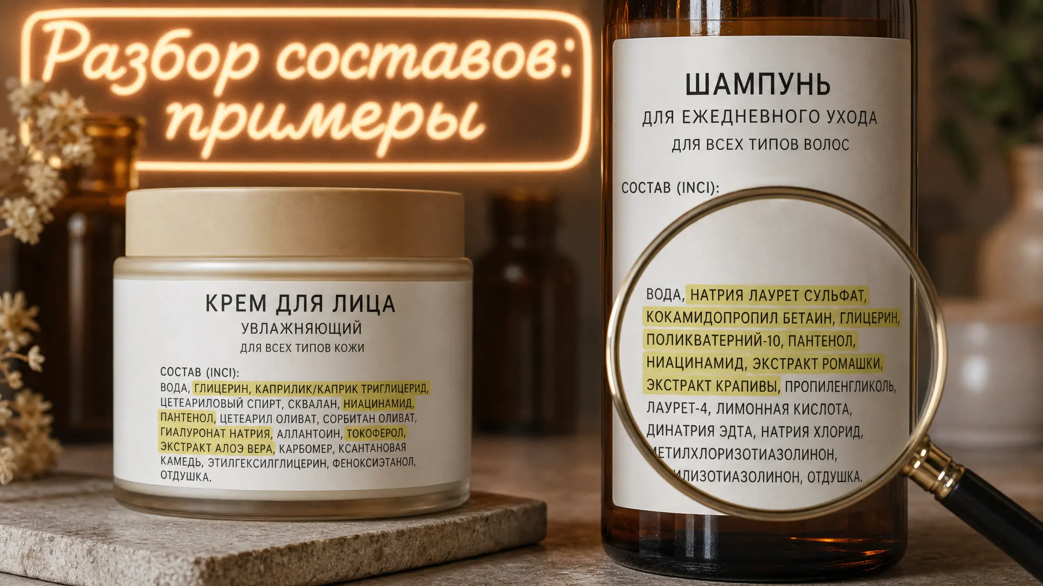 Женщина внимательно изучает этикетку косметического средства, проверяя состав на безопасность