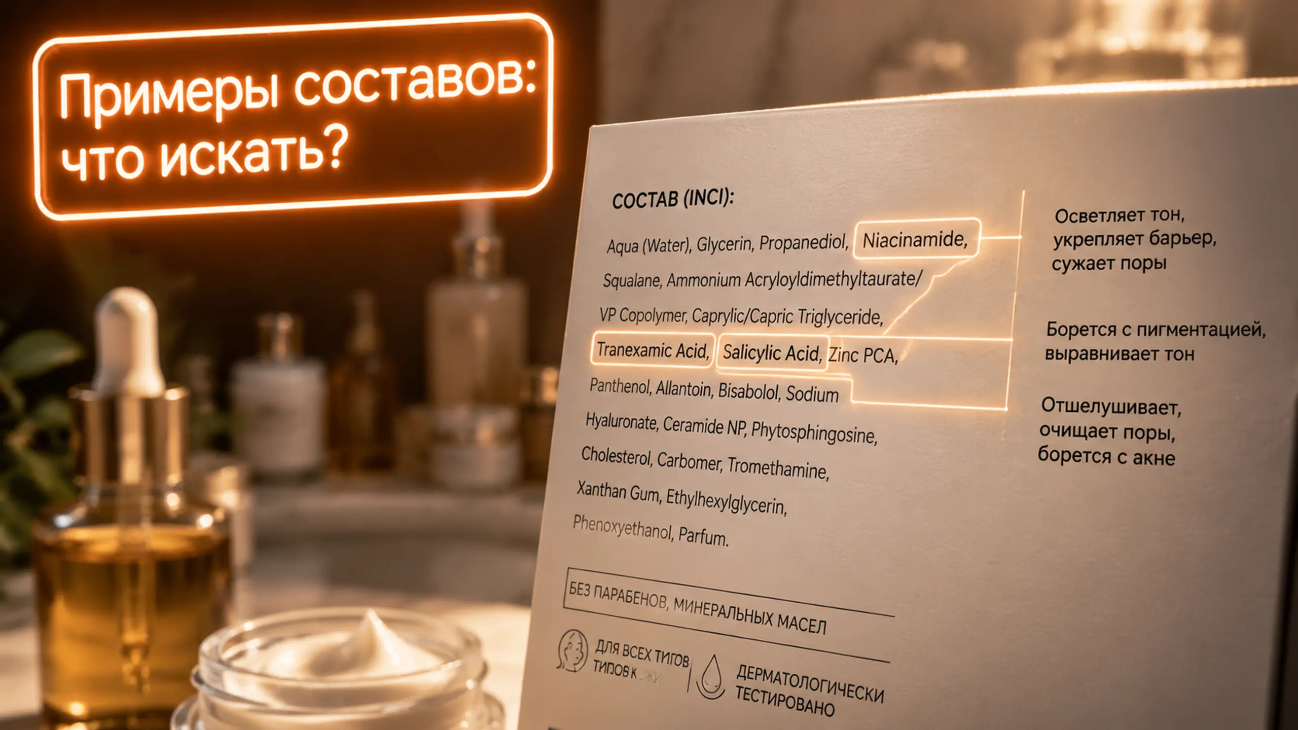 Примеры косметических средств с кислотами: детальный разбор состава для эффективного ухода за кожей