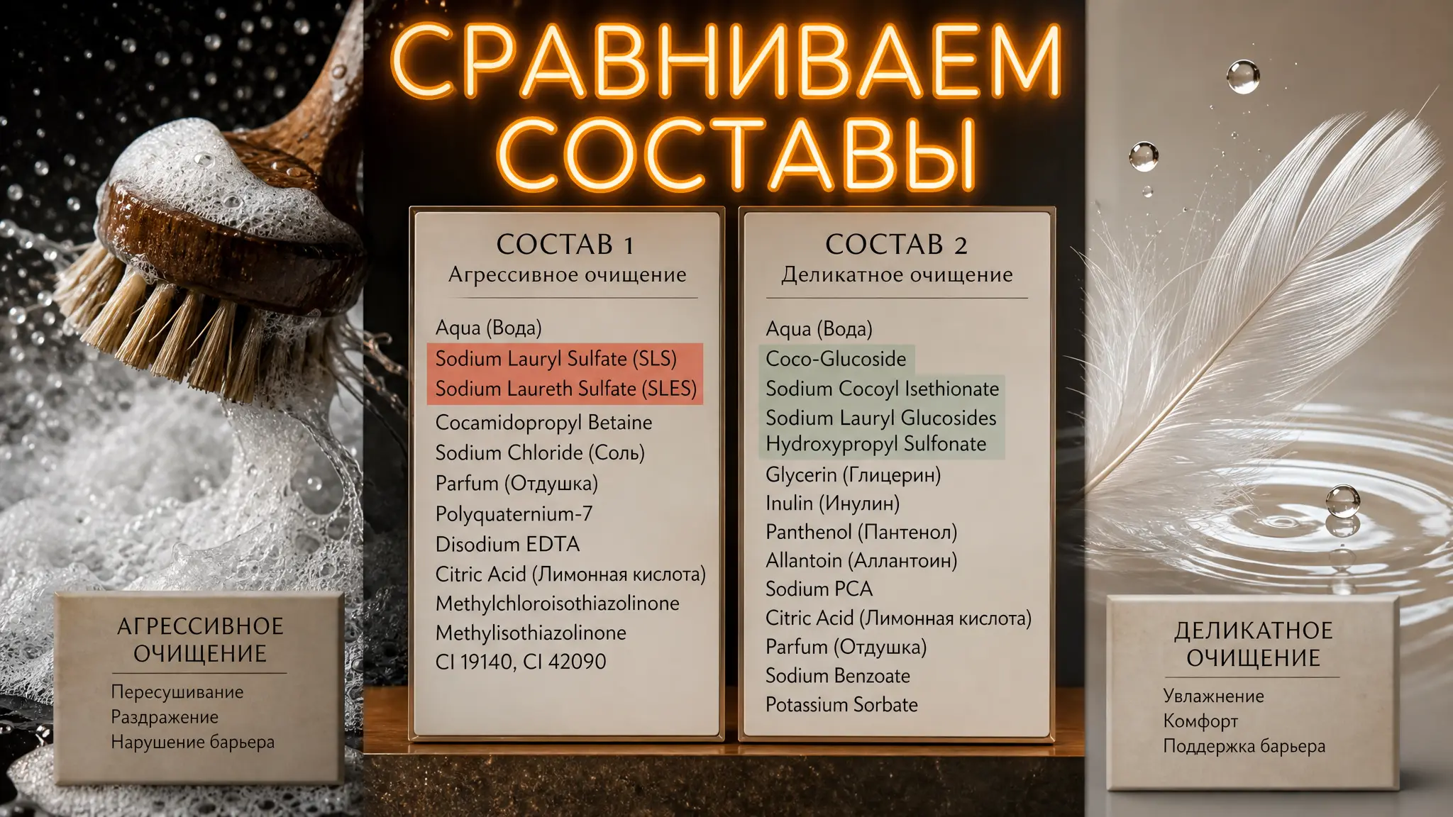 Сравниваем составы шампуней: разбираемся в действии SLS