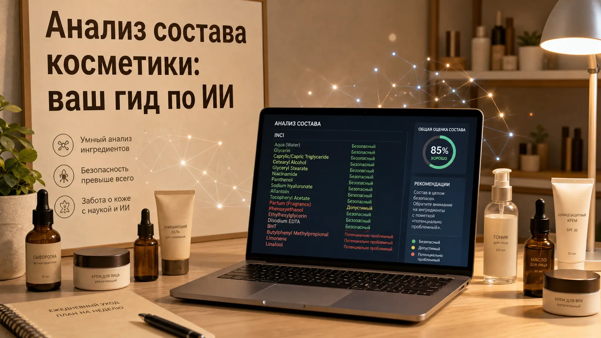 Искусственный интеллект анализирует состав косметики, раскрывая скрытые ингредиенты и их влияние на кожу, помогая потребителям делать осознанный выбор