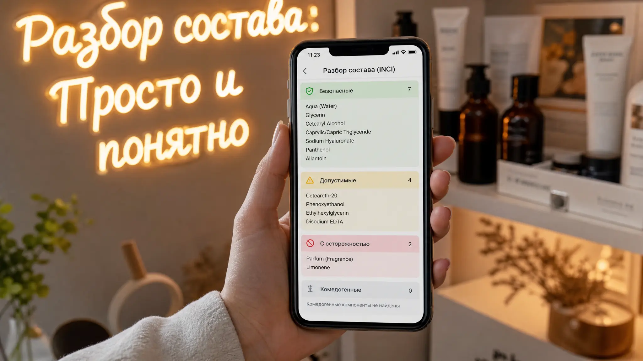 Искусственный интеллект анализирует состав косметического средства, делая процесс проверки простым и понятным для потребителя