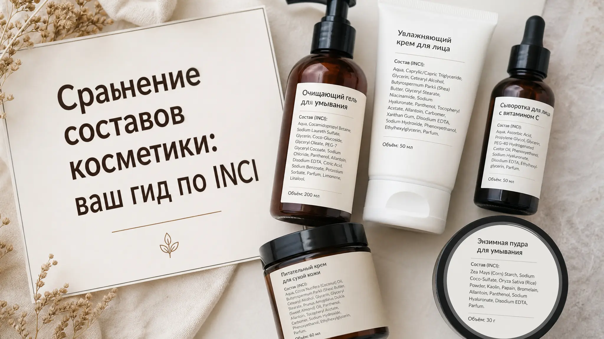 Сравнение составов косметики по списку INCI для выбора лучшего продукта